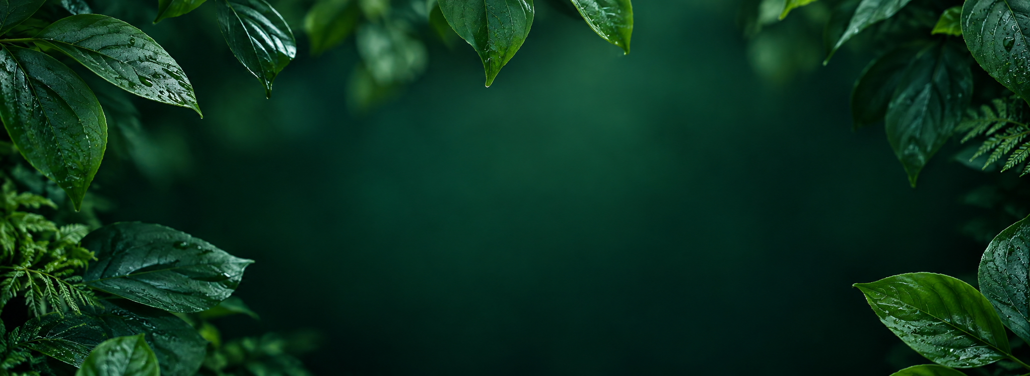 Emerald forest leaves