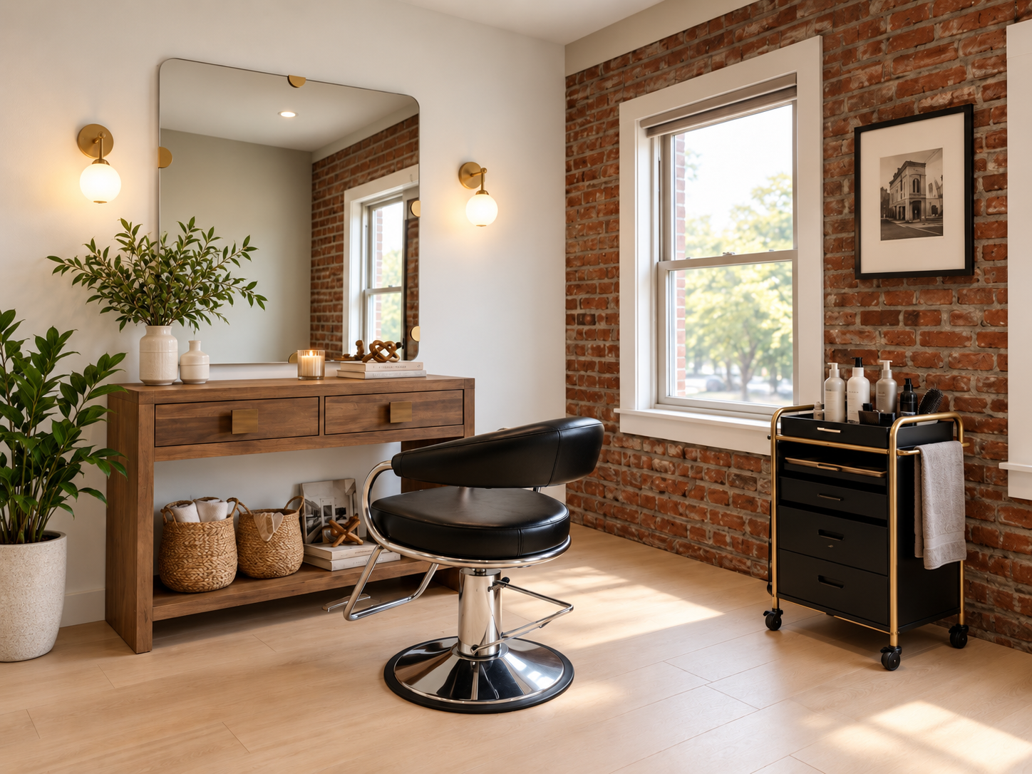 BeautyField single-chair studio, virtually styled